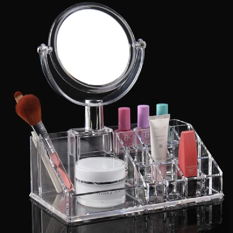 Elegante transparente cosmético Maquillaje Organizador espejo plástico  resistente al polvo profesional Organizador de maquillaje con espejo -  China Organizador de maquillaje y Organizador de maquillaje precio